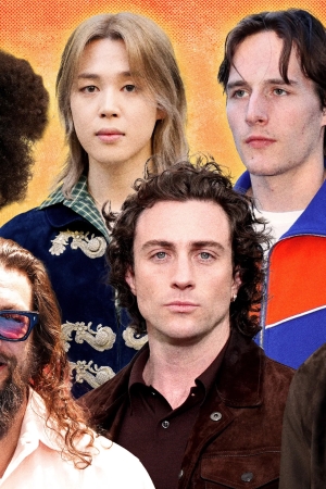 2026 erkek uzun saç trendleri: baby mullet, shag, uzun afro, plaj dalgaları ve soft punk stilini yansıtan ünlüler kolajı.