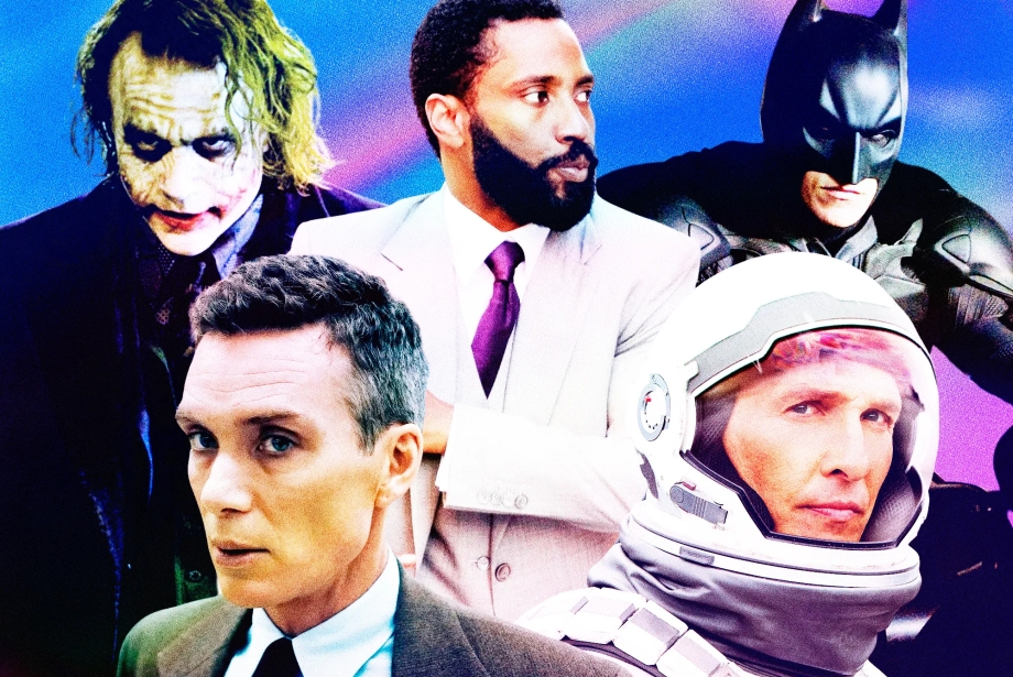 Christopher Nolan'ın unutulmaz karakterlerini bir araya getiren kolajda Joker, Batman, J. Robert Oppenheimer, Tenet'in Protagonist'i ve Interstellar'dan Cooper yer alıyor.