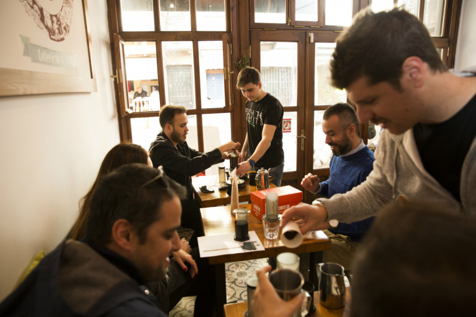 Balat'ta bir kahve atölyesi