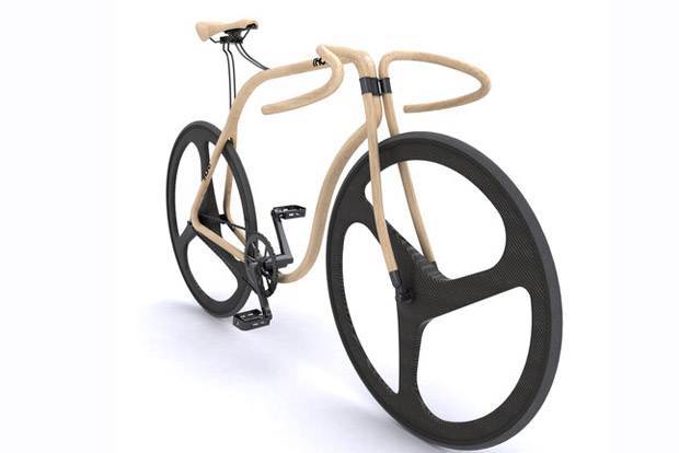 Bisiklette ahşap kıvrımlar